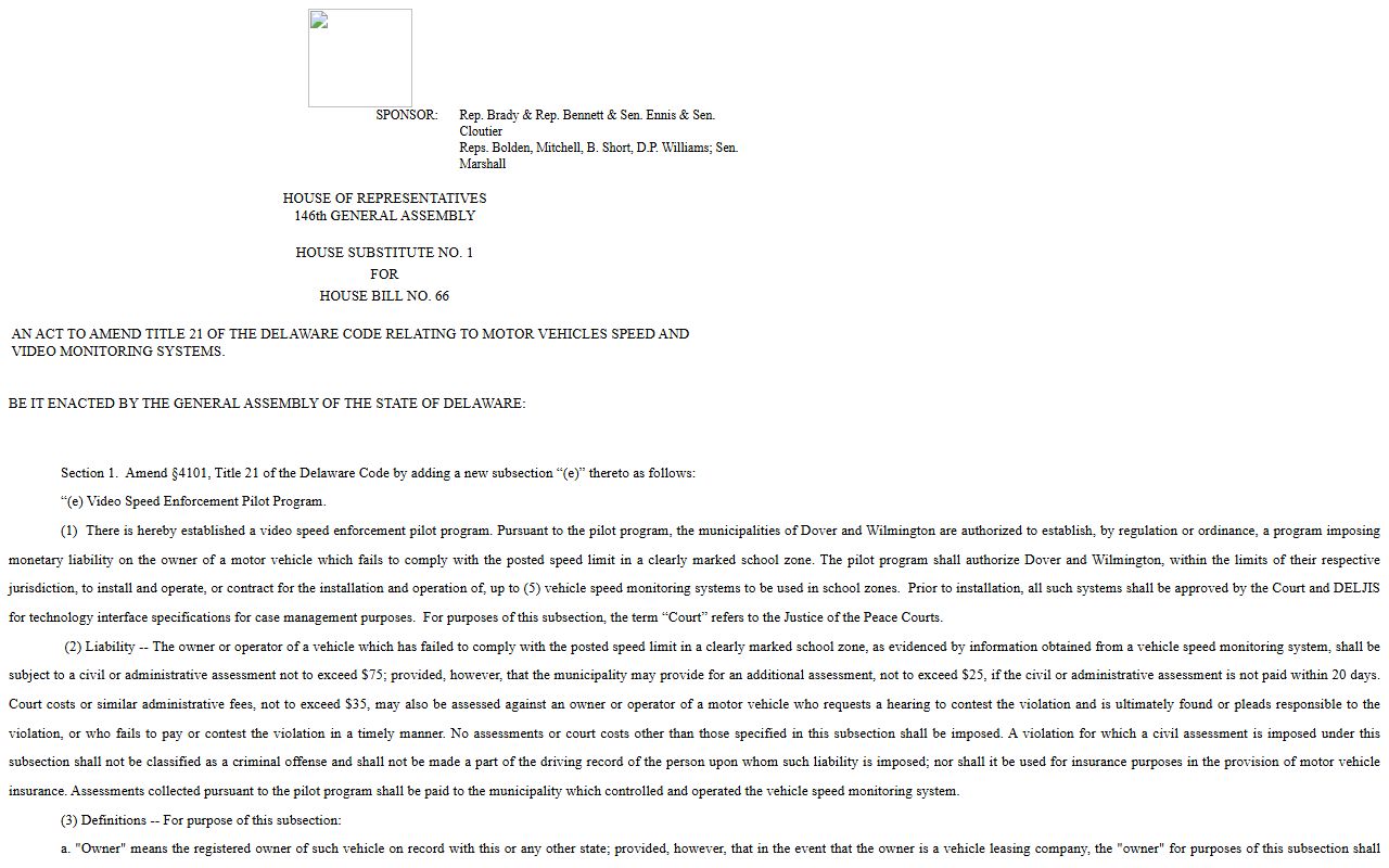 Dover Traffic Ticket Records - Dover Speed Camera Legislation