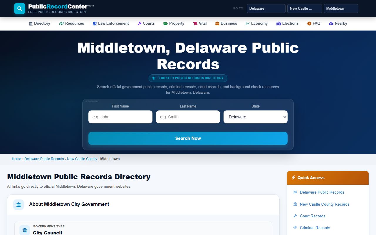 Middletown Traffic Ticket Records - Middletown Public Records Overview