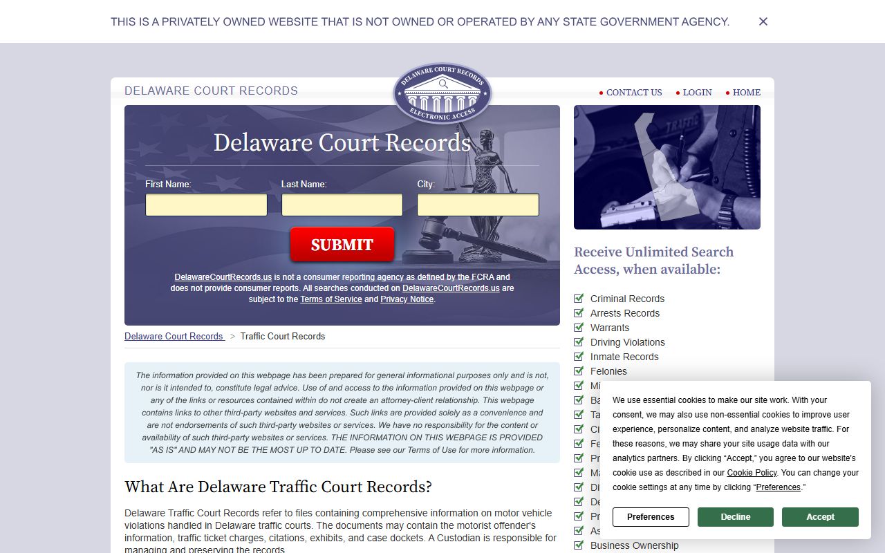 Delaware Traffic Ticket Records - Traffic Court Records Guide